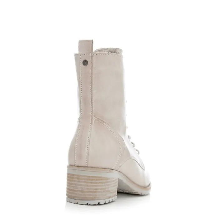 MidCalf Boots Women Moda In Pelle Bezzie Cream Leather