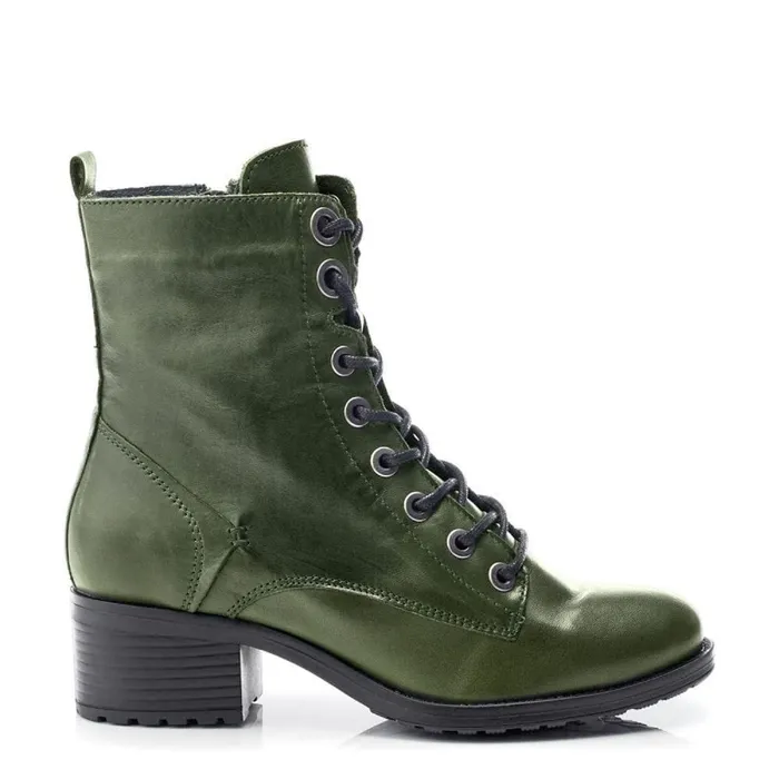 MidCalf Boots Women Moda In Pelle Bezzie Green Leather