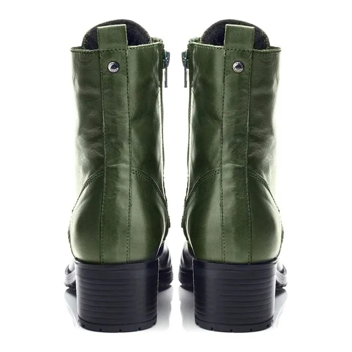 MidCalf Boots Women Moda In Pelle Bezzie Green Leather
