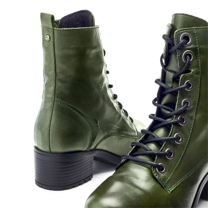 MidCalf Boots Women Moda In Pelle Bezzie Green Leather