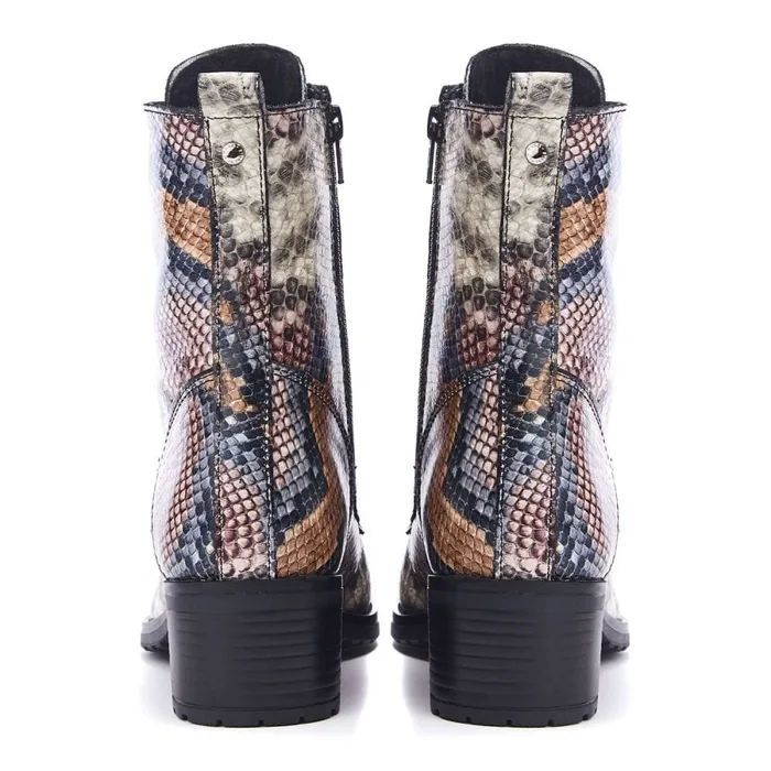MidCalf Boots Women Moda In Pelle Bezzie Multi Snake Leather
