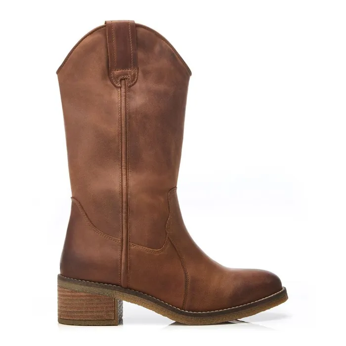MidCalf Boots Women Moda In Pelle Dana Tan Nubuck