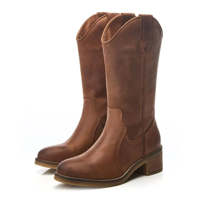 MidCalf Boots Women Moda In Pelle Dana Tan Nubuck