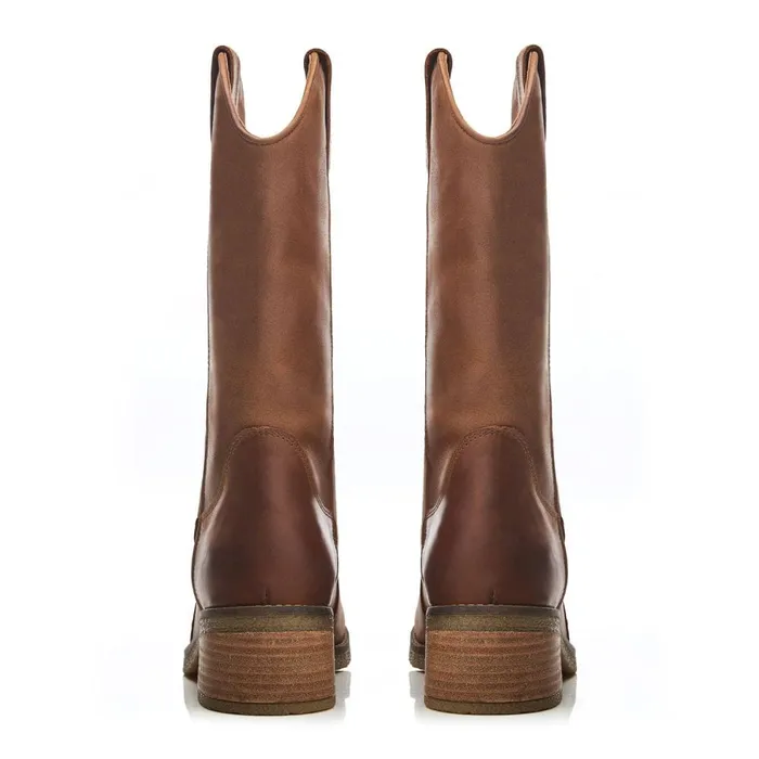 MidCalf Boots Women Moda In Pelle Dana Tan Nubuck
