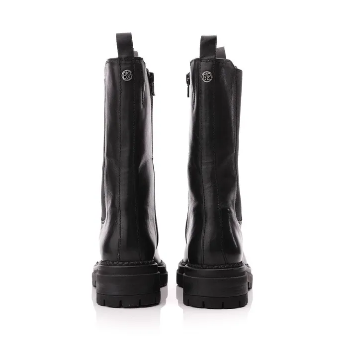 MidCalf Boots Women Moda In Pelle Giala Black Leather