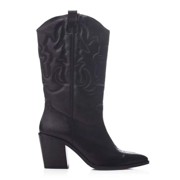 MidCalf Boots Women Moda In Pelle Leahannie Black Leather