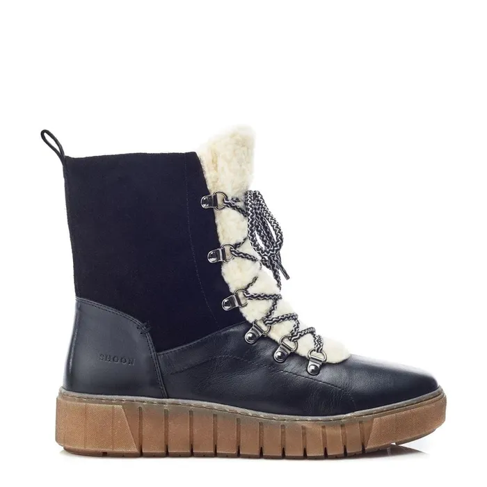 MidCalf Boots Women Moda In Pelle Shoon Sh Braemar Black Leather