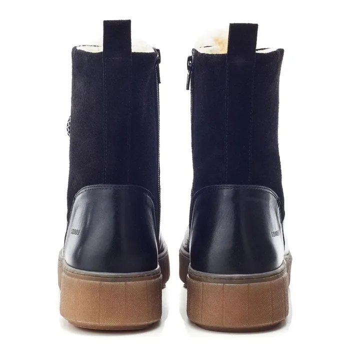 MidCalf Boots Women Moda In Pelle Shoon Sh Braemar Black Leather