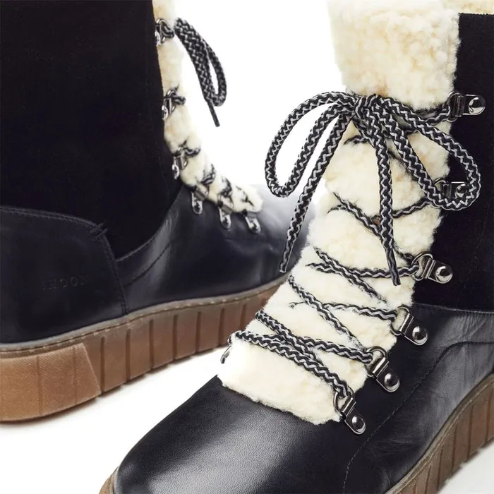 MidCalf Boots Women Moda In Pelle Shoon Sh Braemar Black Leather