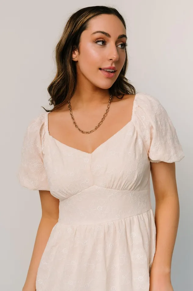 Mildred Embroidered Midi Dress Vintage Cream Women Baltic Born Bridal Mildred Embroidered Midi Dress Vintage Cream Women Baltic Born Bridal