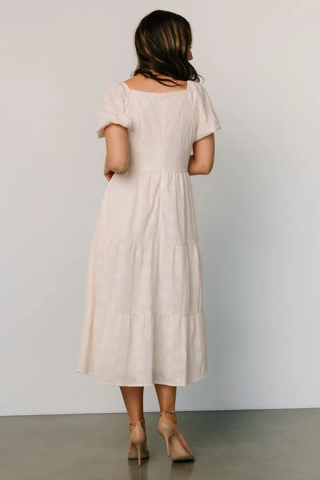 Mildred Embroidered Midi Dress Vintage Cream Women Baltic Born Bridal Mildred Embroidered Midi Dress Vintage Cream Women Baltic Born Bridal