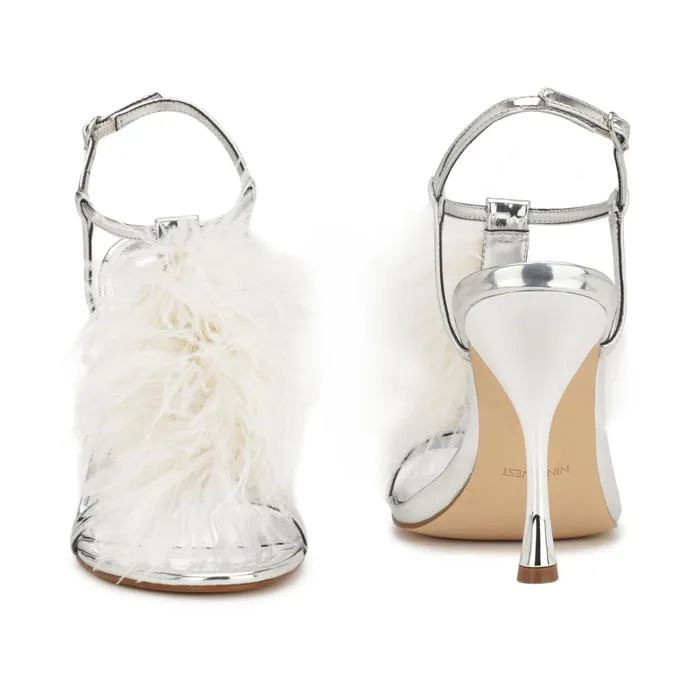 Million Ankle Strap Heeled Sandals Silverwhite Women Nine West High Heels