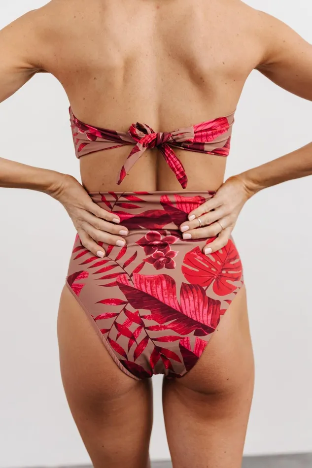 Milos High Waist Bikini Bottom Red Print Women Baltic Born Bikini Milos High Waist Bikini Bottom Red Print Women Baltic Born Bikini