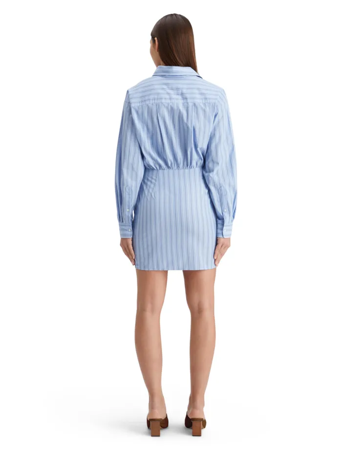 MINI POPLIN WRAP DRESS Mystic Blue Stripe Women Scotch and Soda Dresses and Jumpsuits MINI POPLIN WRAP DRESS Mystic Blue Stripe Women Scotch and Soda Dresses and Jumpsuits