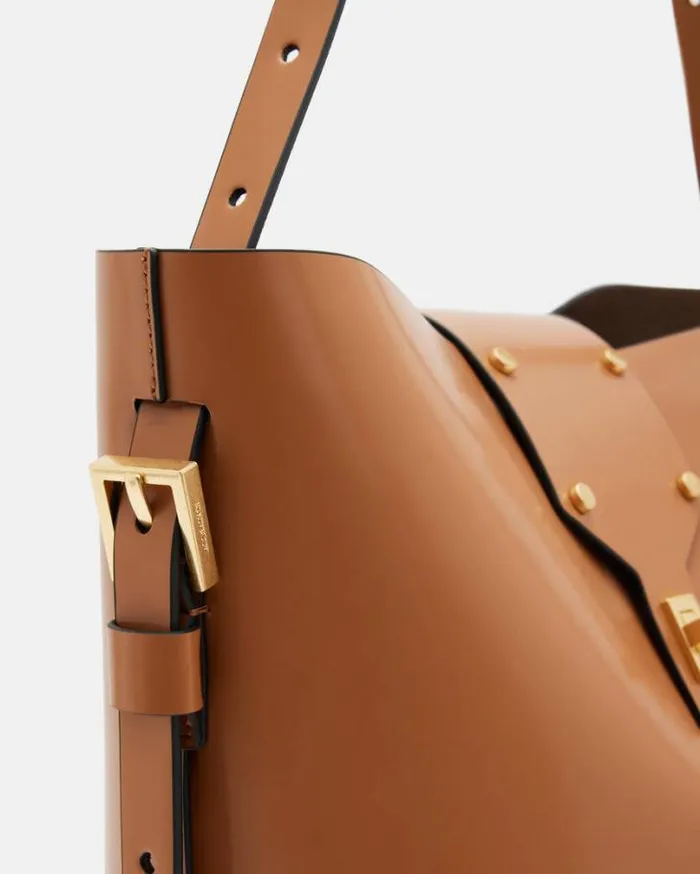Miro Adjustable Leather Shoulder Bag Desert Tan Women AllSaints Handbags and Wallets Miro Adjustable Leather Shoulder Bag Desert Tan Women AllSaints Handbags and Wallets