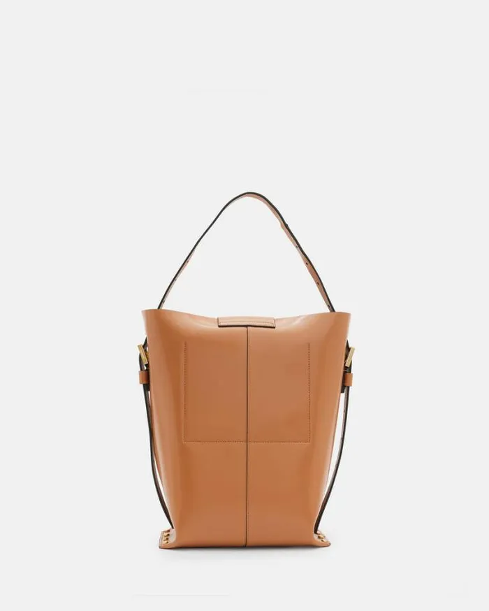 Miro Adjustable Leather Shoulder Bag Desert Tan Women AllSaints Handbags and Wallets Miro Adjustable Leather Shoulder Bag Desert Tan Women AllSaints Handbags and Wallets