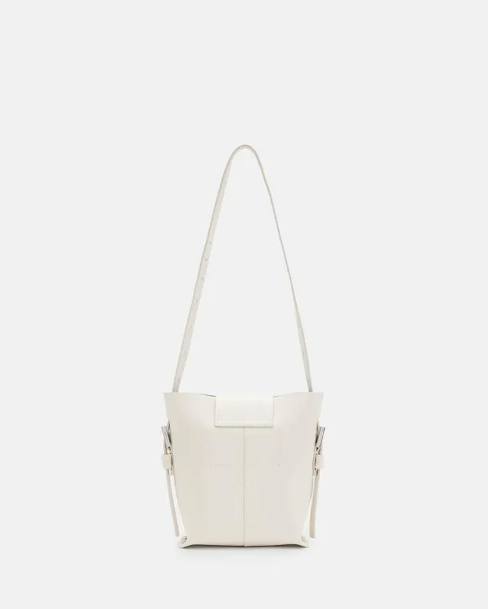 Miro Turn Lock Leather Crossbody Bag Desert White Women AllSaints Handbags and Wallets