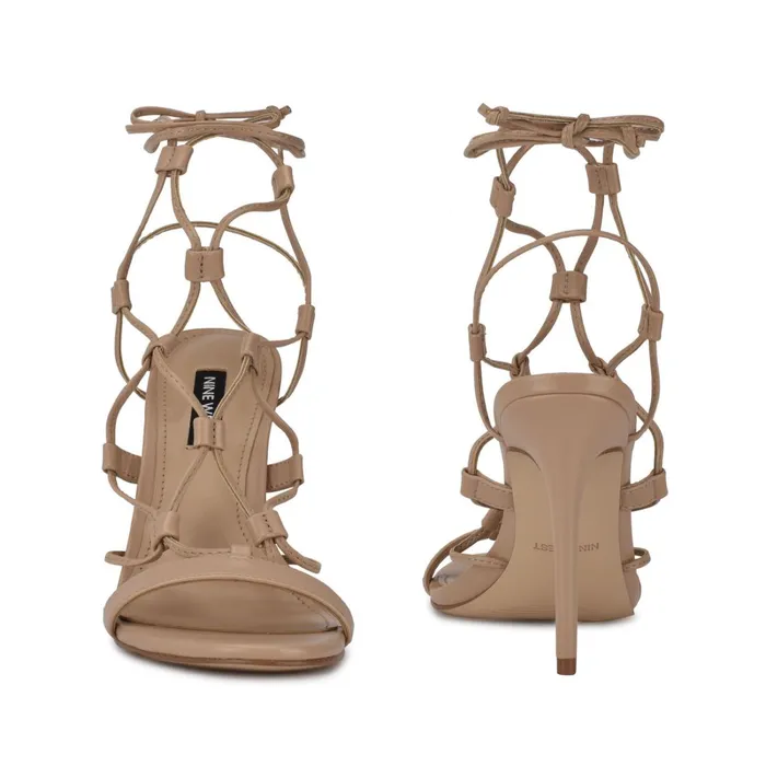Mix Ankle Wrap Sandals Warm Blush Women Nine West Heeled