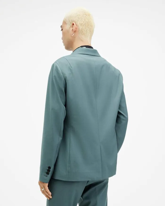 Moad Slim Fit Stretch Blazer Petrol Blue Men AllSaints Jackets and Coats