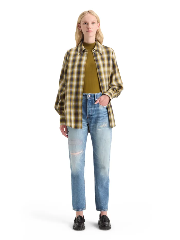 MOCK NECK RIB TSHIRT Olive Women Scotch and Soda Tops and TShirts