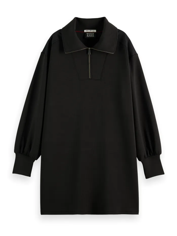MODAL UTILITY ZIP UP DRESS Evening Black Women Scotch and Soda Dresses and Jumpsuits MODAL UTILITY ZIP UP DRESS Evening Black Women Scotch and Soda Dresses and Jumpsuits