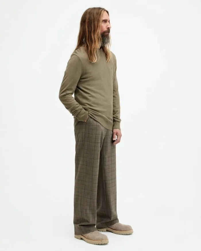 Mode Merino Crew Neck Ramskull Sweater Avo Green Men AllSaints Sweaters