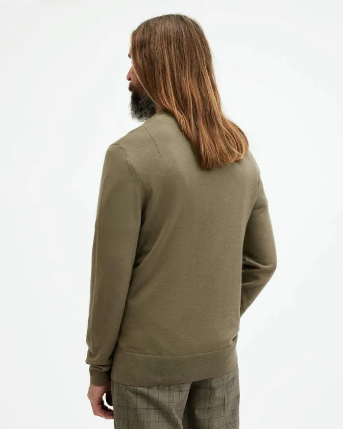 Mode Merino Crew Neck Ramskull Sweater Avo Green Men AllSaints Sweaters