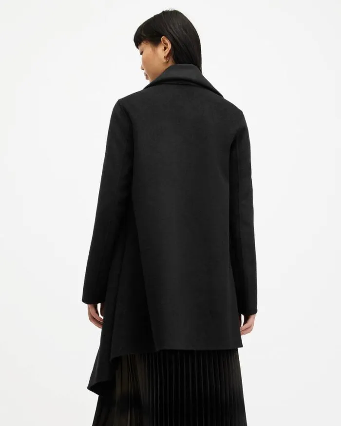 Monument Eve Wool Blend Coat Black Women AllSaints Jackets and Coats