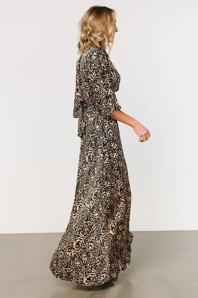 Morlana Maxi Dress Black Tan Print Women Baltic Born Cover Ups Morlana Maxi Dress Black Tan Print Women Baltic Born Cover Ups