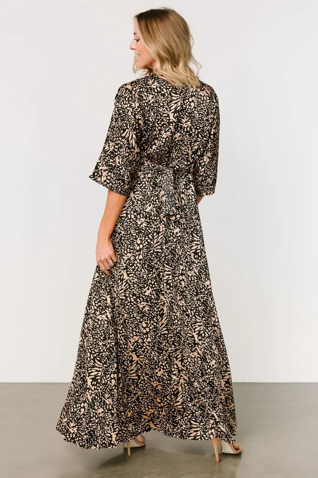 Morlana Maxi Dress Black Tan Print Women Baltic Born Cover Ups Morlana Maxi Dress Black Tan Print Women Baltic Born Cover Ups