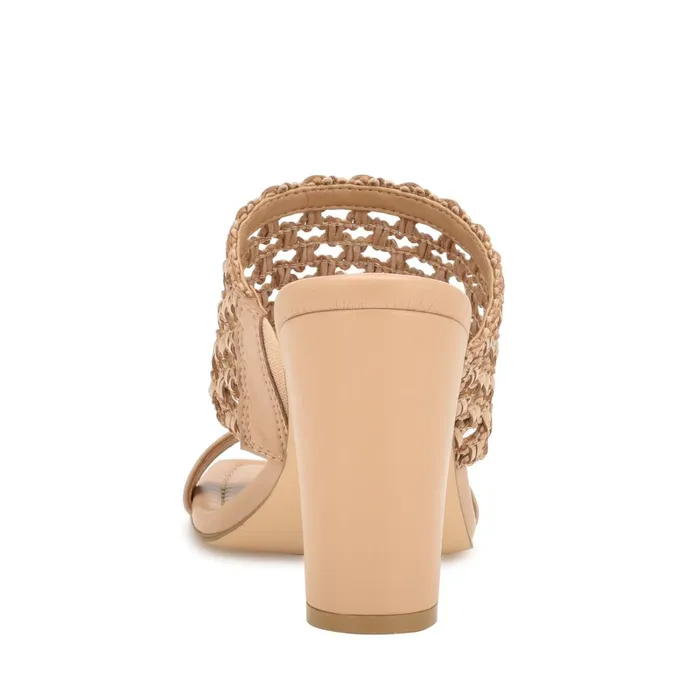 Mylas Heeled Slide Sandals Light Natural Women Nine West Heeled