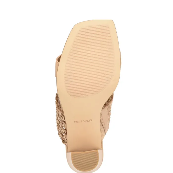 Mylas Heeled Slide Sandals Light Natural Women Nine West Heeled