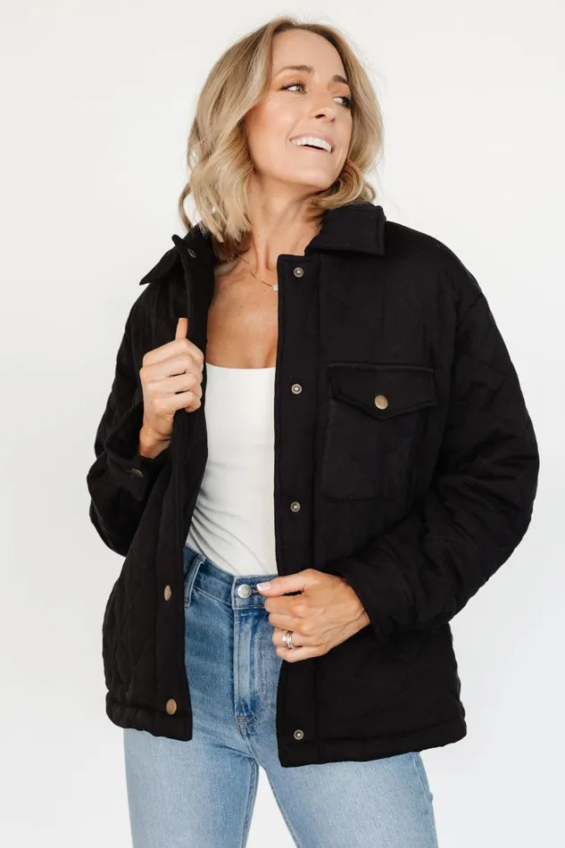 Nadia Button Up Jacket Black Women Baltic Born Outerwear