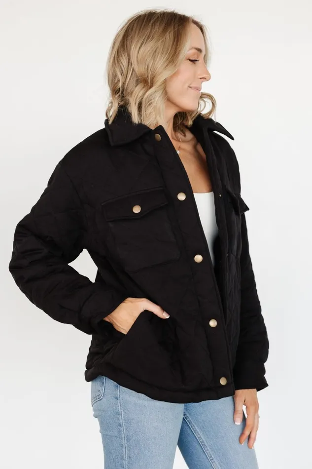 Nadia Button Up Jacket Black Women Baltic Born Outerwear