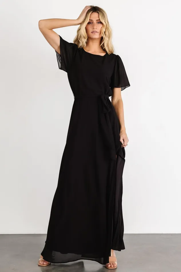 Naomi Short Sleeve Maxi Dress Black Women Baltic Born Mother Of The Bride Naomi Short Sleeve Maxi Dress Black Women Baltic Born Mother Of The Bride