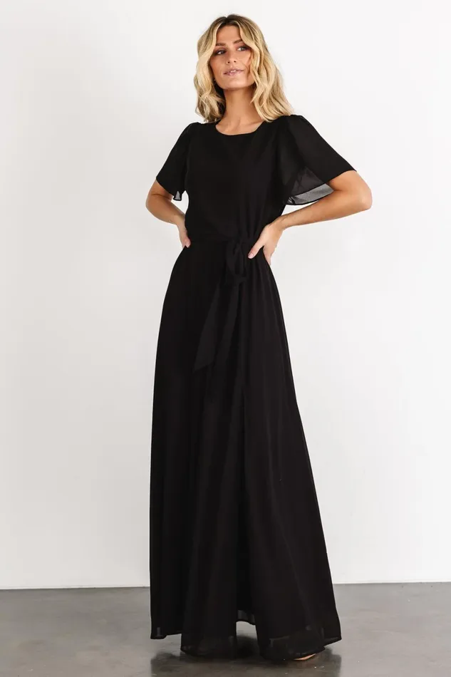 Naomi Short Sleeve Maxi Dress Black Women Baltic Born Mother Of The Bride Naomi Short Sleeve Maxi Dress Black Women Baltic Born Mother Of The Bride
