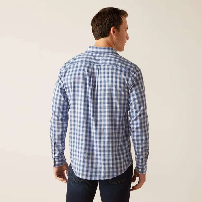 Napa Shirt Ice Blue Plaid Men Ariat Button Down Shirts
