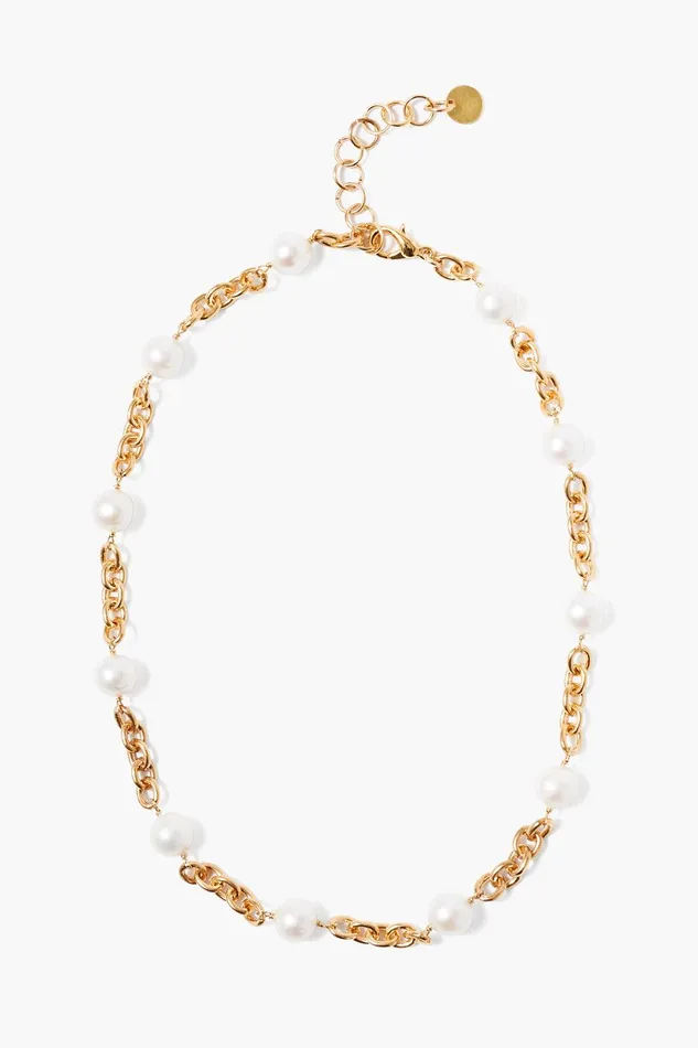 Nautica Chain Necklace White Pearl Women Chan Luu Necklaces