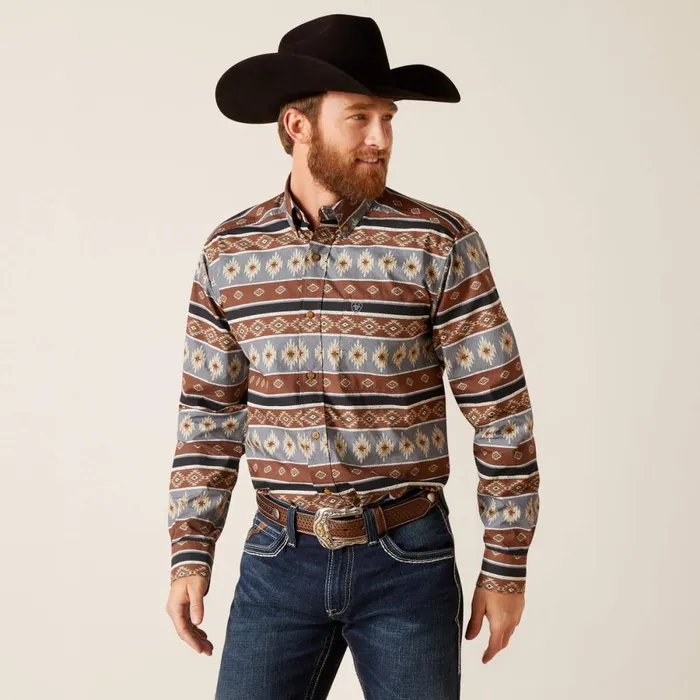 Nelly Fitted Shirt Quiet Shadequiet Shade Men Ariat Button Down Shirts