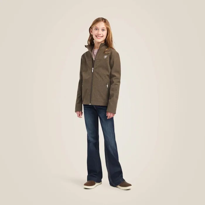 New Team Softshell Jacket Banyan Bark Heather Kids Ariat Jackets and Vests New Team Softshell Jacket Banyan Bark Heather Kids Ariat Jackets and Vests