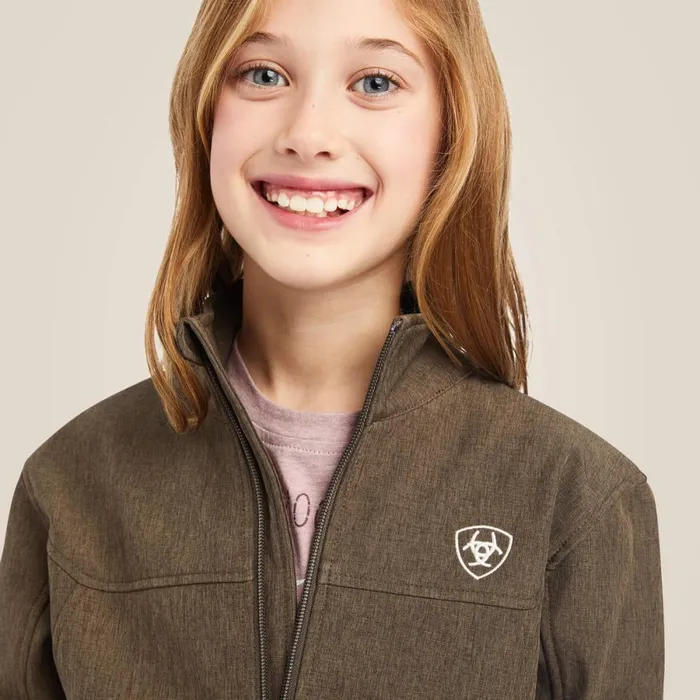 New Team Softshell Jacket Banyan Bark Heather Kids Ariat Jackets and Vests New Team Softshell Jacket Banyan Bark Heather Kids Ariat Jackets and Vests