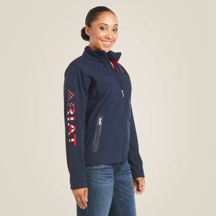 New Team Softshell Jacket Navy Usa Women Ariat Jackets and Vests