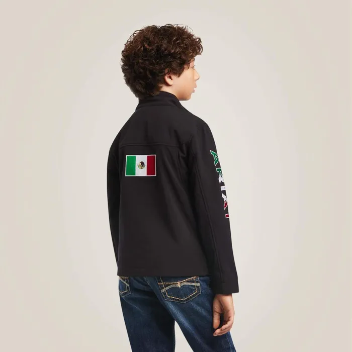 New Team Softshell MEXICO Jacket Black Kids Ariat Jackets and Vests