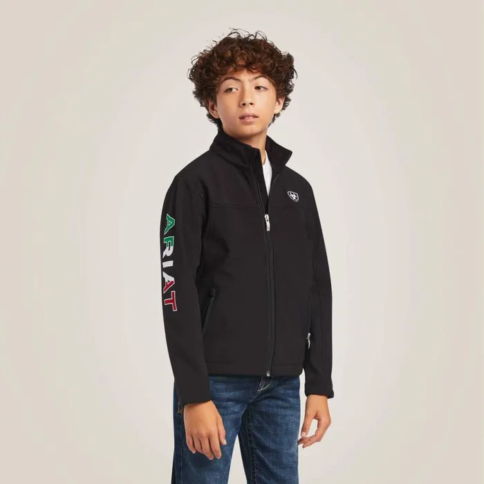 New Team Softshell MEXICO Jacket Black Kids Ariat Jackets and Vests