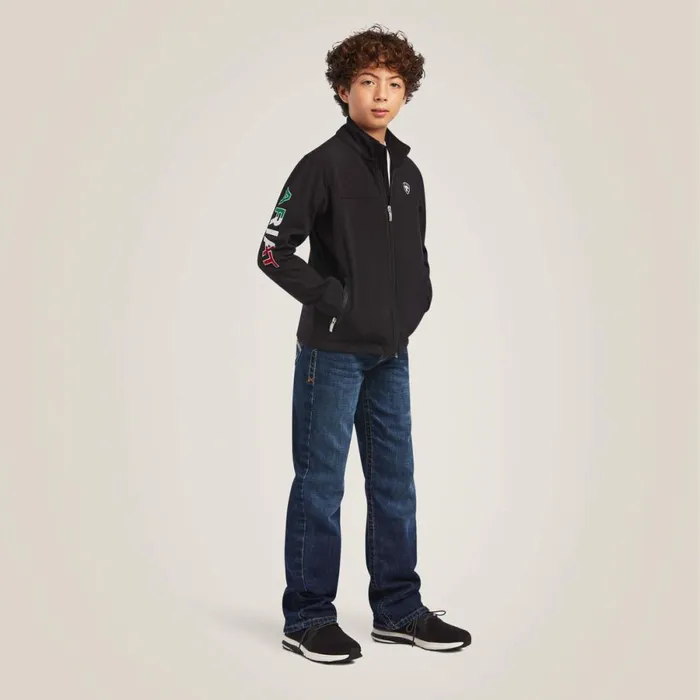 New Team Softshell MEXICO Jacket Black Kids Ariat Jackets and Vests