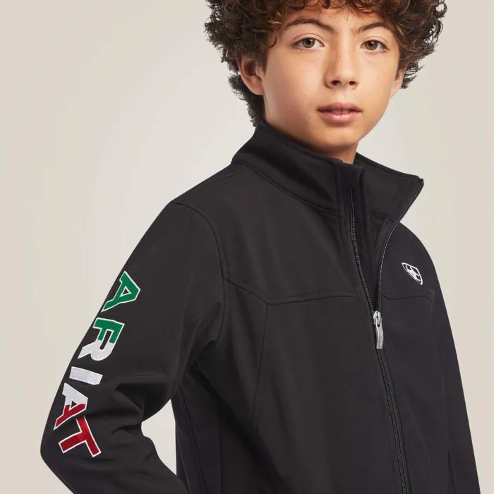 New Team Softshell MEXICO Jacket Black Kids Ariat Jackets and Vests