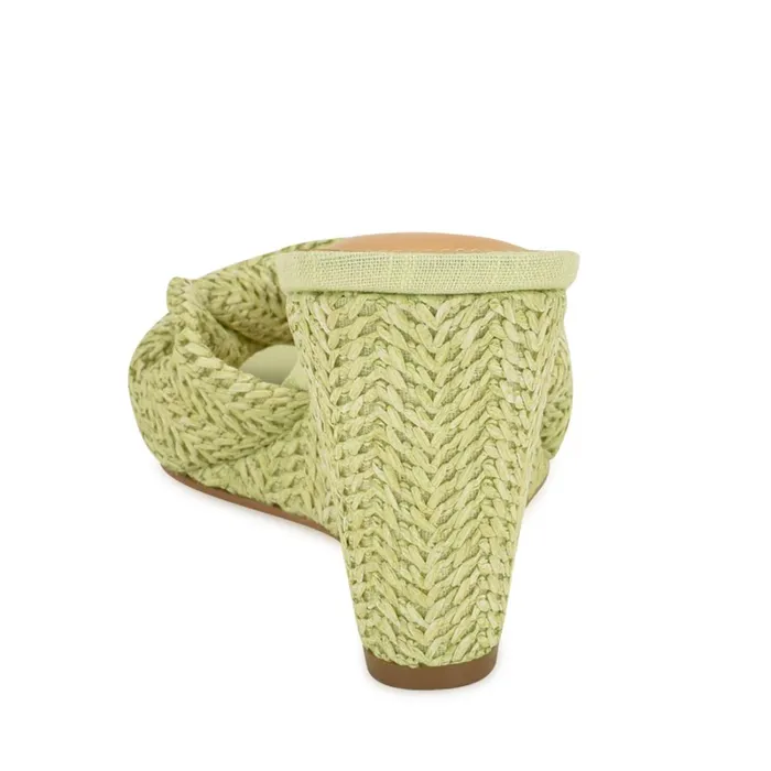 Nikhil Twist Wedge Sandals Green Raffia Women Nine West Mid Heels Nikhil Twist Wedge Sandals Green Raffia Women Nine West Mid Heels