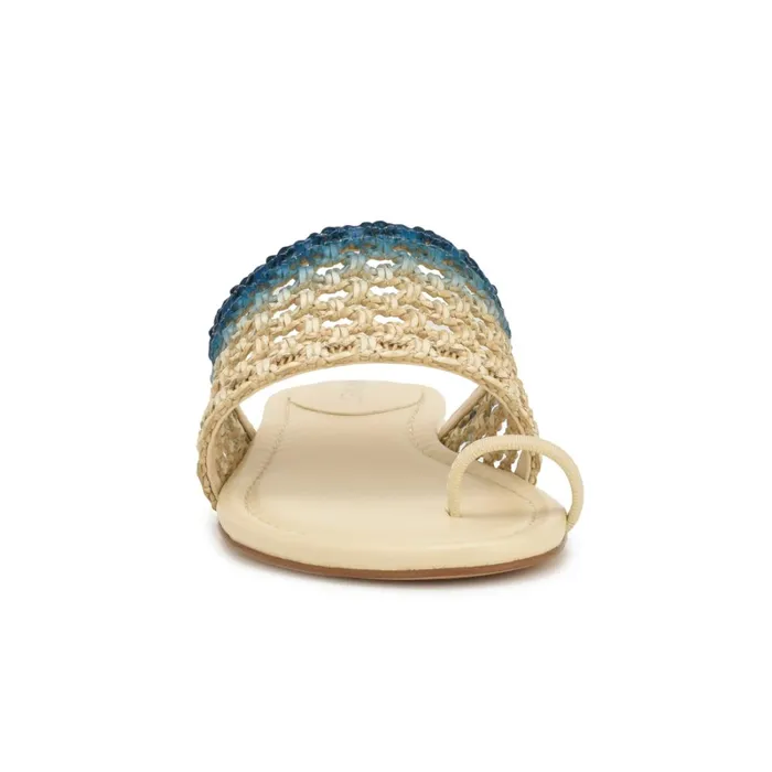 Nolah Flat Slide Sandals Cream Blue Ombre Women Nine West Sandals Nolah Flat Slide Sandals Cream Blue Ombre Women Nine West Sandals