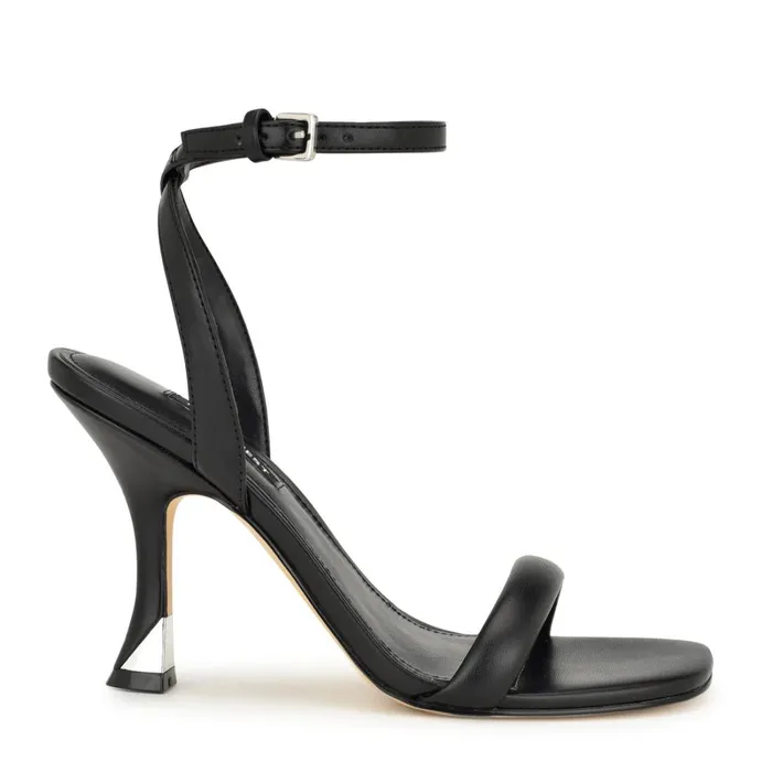 Nyra Ankle Strap Sandals Black Women Nine West Heeled
