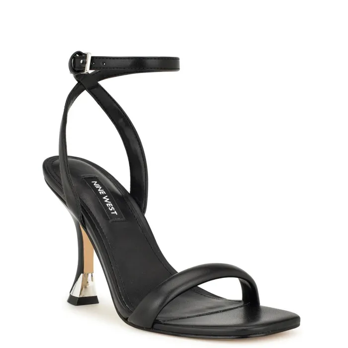 Nyra Ankle Strap Sandals Black Women Nine West Heeled Nyra Ankle Strap Sandals Black Women Nine West Heeled